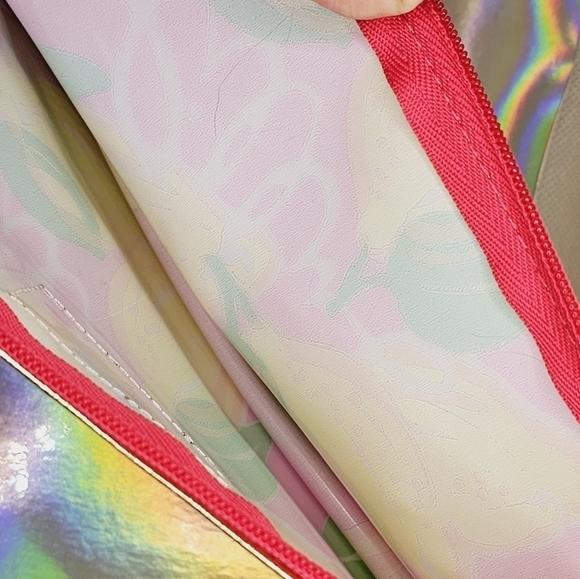 Lilly Pulitzer x Estee Lauder Pink Yellow Lemon Print Cosmetic Bag - Picture 6 of 7